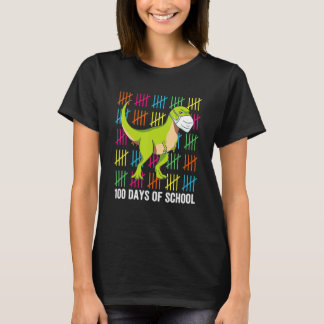 Camiseta 100 Days Of School Dinosaur Mask Fun Teacher Boys