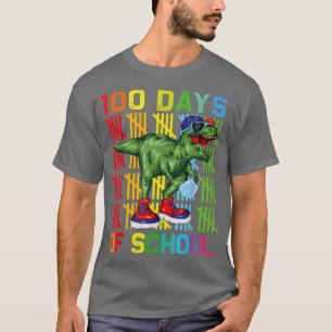 Camiseta 100 Days Of School Dinosaur Trex Mask Teacher Smar