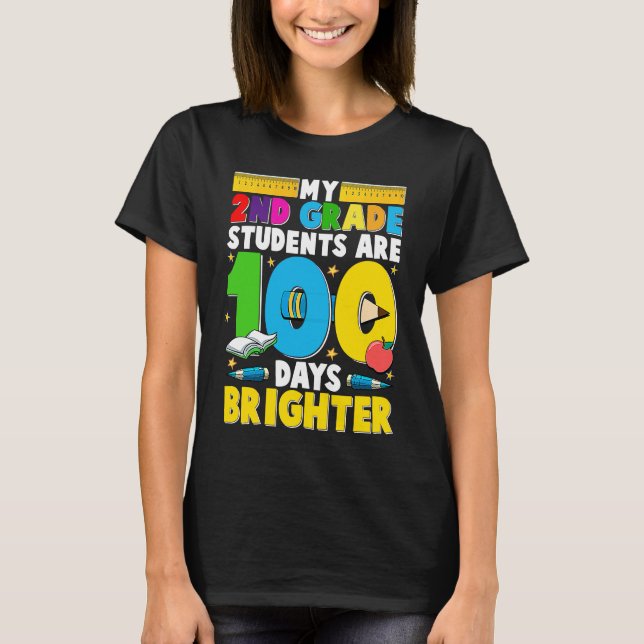 Camiseta 100 Days of School for 2nd Grade Teacher (Anverso)