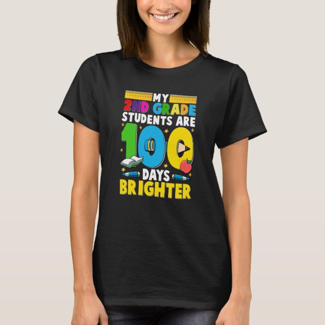 Camiseta 100 Days of School for 2nd Grade Teacher (Anverso)