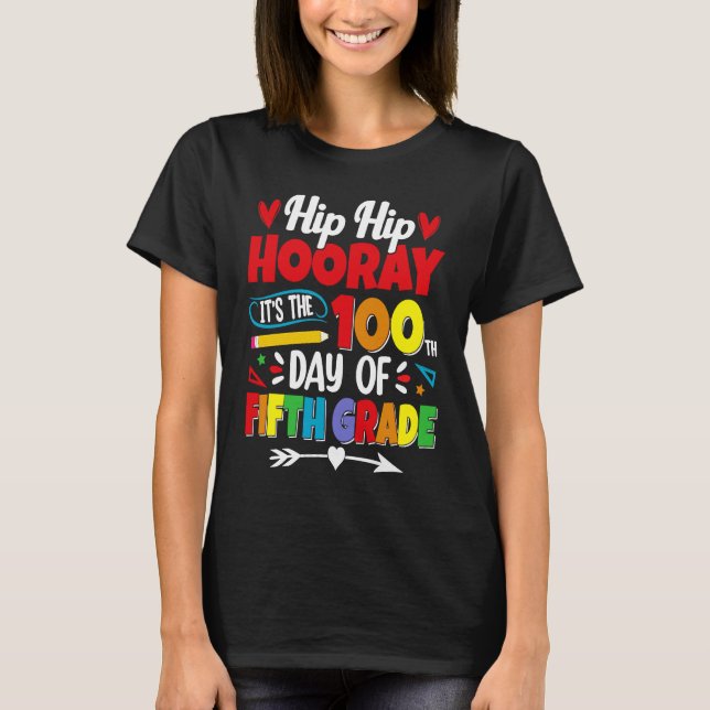 Camiseta 100 Days Of School For Kids Boys Fifth Grade Teach (Anverso)