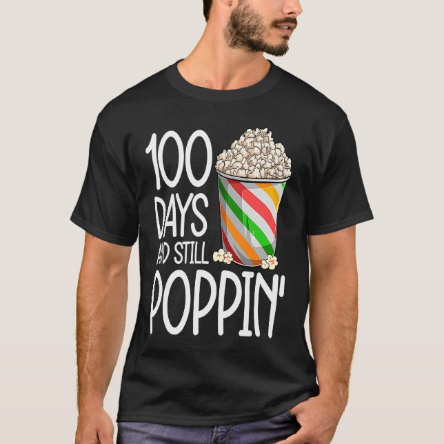 Camiseta 100 Days Of School  For Kids Boys Popcorn (Anverso)