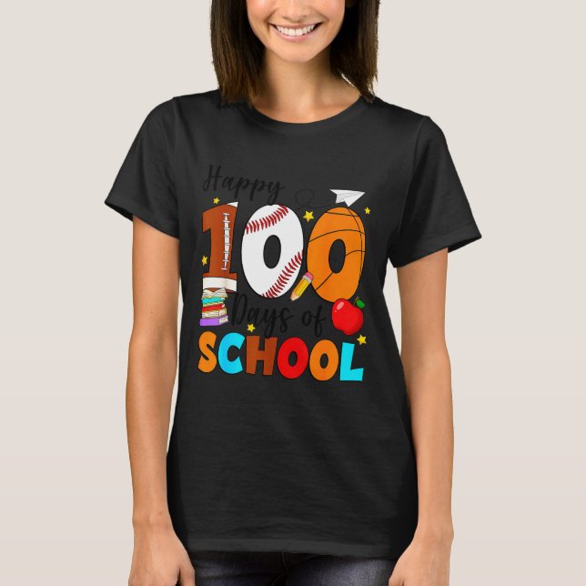 Camiseta 100 Days Of School For Teacher Kids Boys Girls 100 (Anverso)
