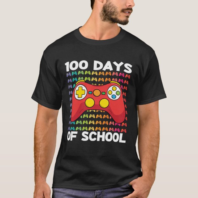 Camiseta 100 Days of School Gamer Boy Costume Outfit Game C (Anverso)