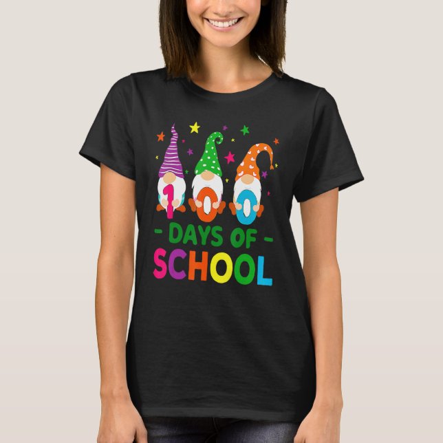 Camiseta 100 Days Of School Gnomes Teacher Kids 100th Day G (Anverso)
