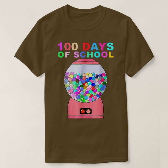 Camiseta 100 Days Of School Gumball Machine For Kids Or Tea (Diseño del anverso)