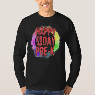 Camiseta 100 Days Of School Happy 100 Day Of Pre K Watercol
