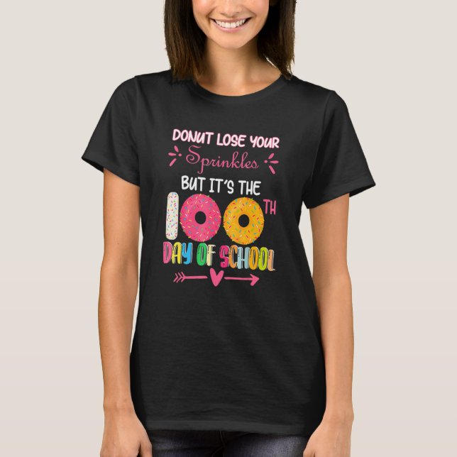 Camiseta 100 Days Of School Kindergarten Donut For Students (Anverso)