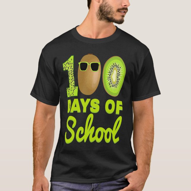 Camiseta 100 Days of School Kiwi Funny Food Fruit Lover Tea (Anverso)