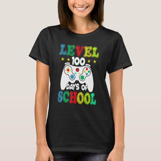 Camiseta 100 Days of School Level Unlocked Video Games Game (Anverso)