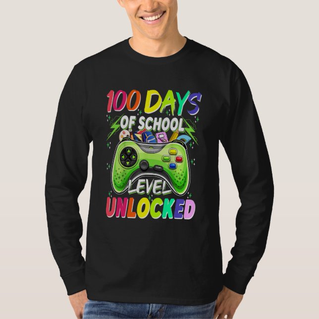 Camiseta 100 Days of School Level Unlocked Video Games Game (Anverso)
