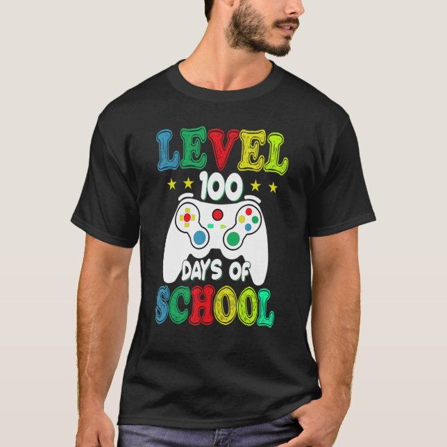 Camiseta 100 Days of School Level Unlocked Video Games Game (Anverso)