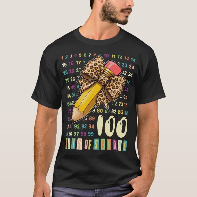 Camiseta 100 Days of School Math Teachers Girls Counting  (Anverso)