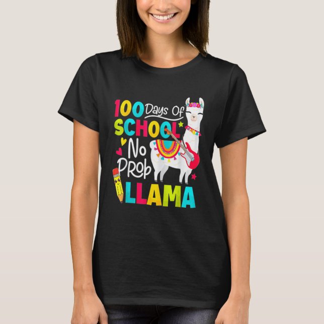 Camiseta 100 days of school no prob llama (Anverso)