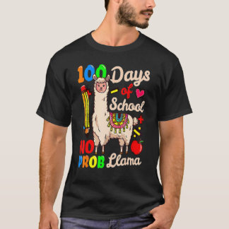 Camiseta 100 Days Of School No Prob Llama Cute 100th Day Te