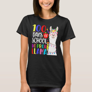 Camiseta 100 Days Of School No Prob Llama Llama Teacher 100