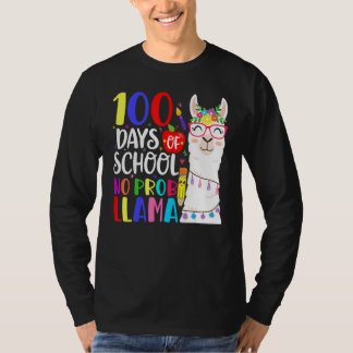 Camiseta 100 Days Of School No Prob Llama Llama Teacher 100