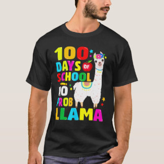 Camiseta 100 Days Of School No Problem Llama Girl 100th Day