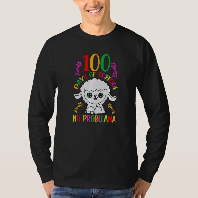 Camiseta 100 Days of School No Probllama 100th Day of Schoo (Anverso)