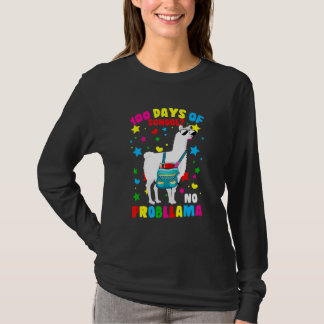 Camiseta 100 Days Of School No Probllama Llama 100th Day Of
