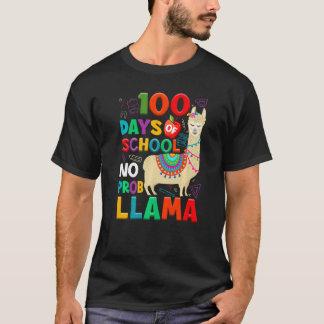 Camiseta 100 Days of School No Probllama Llama 100th Day Te