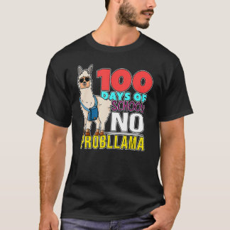 Camiseta 100 Days of School No Probllama Outfit Cute Llama 