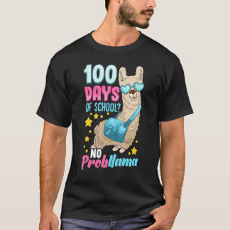 Camiseta 100 Days Of School No Probllama Shirt Teacher Stud