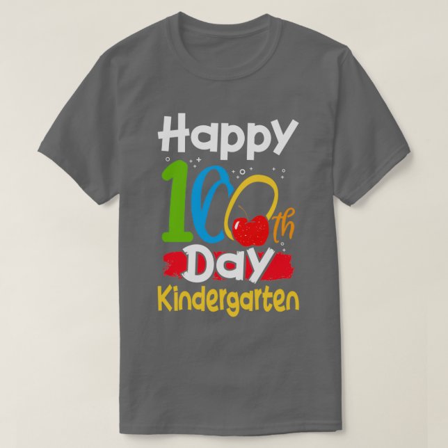 Camiseta 100 Days of School of Kindergraten (Diseño del anverso)