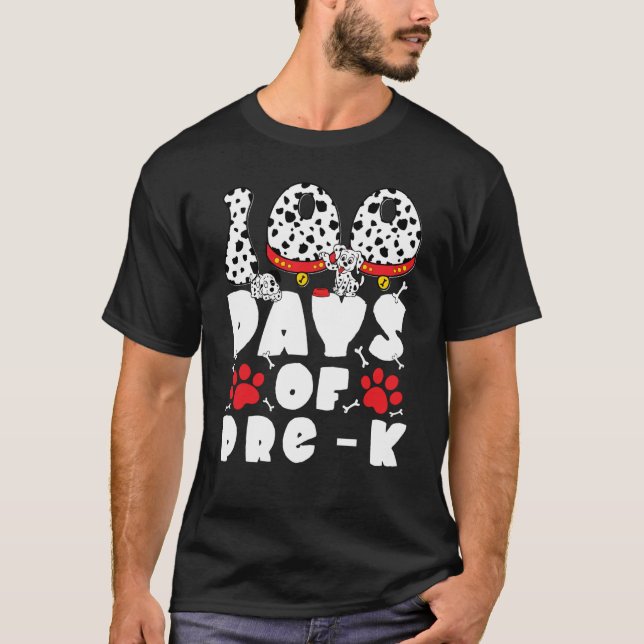 Camiseta 100 Days of School Pre k Dalmatian Dog Kids 100 Da (Anverso)