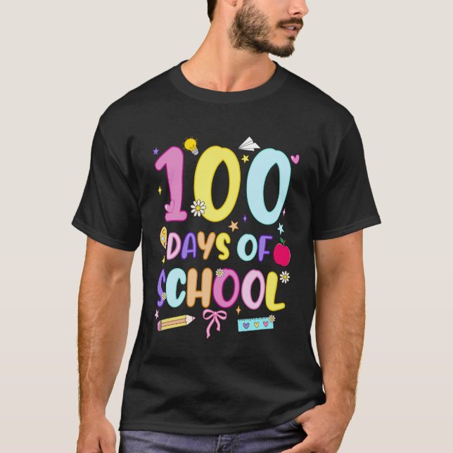 Camiseta 100 Days of School Preppy 100th Day of School Girl (Anverso)