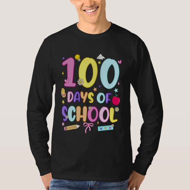 Camiseta 100 Days of School Preppy 100th Day of School Girl (Anverso)