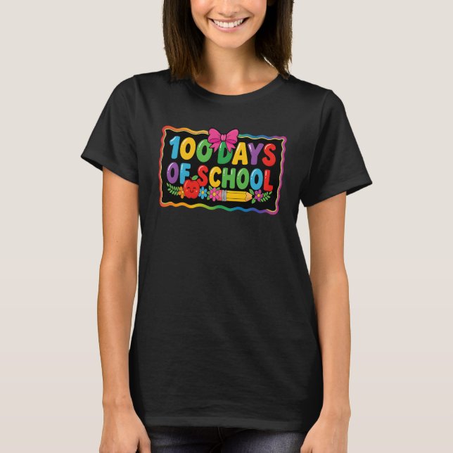 Camiseta 100 Days of School Preppy Teacher Girls (Anverso)