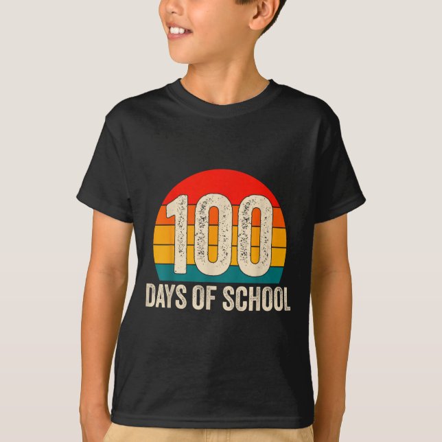Camiseta 100 Days Of School Retro Teachers Boys 100th Day O (Anverso)