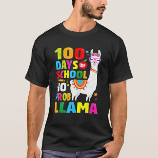 Camiseta 100 Days of School Shirt No Probllama Llama 100th