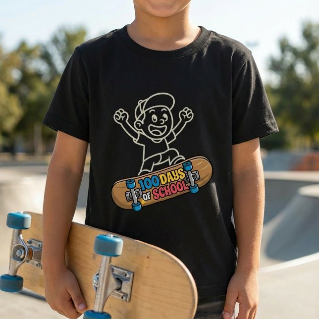 Camiseta 100 Days of School Skateboarder Boy's Skater (Subido por el creador)