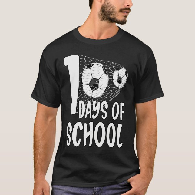 Camiseta 100 Days Of School soccer 100th Day Football For B (Anverso)