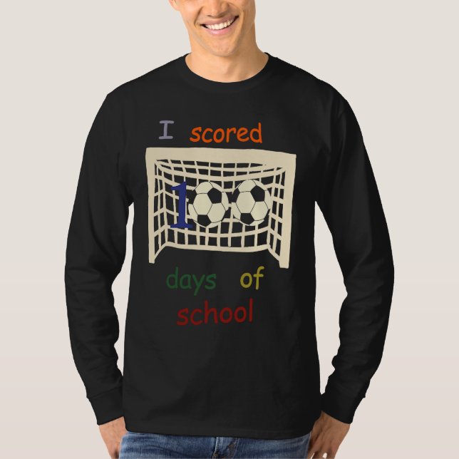 Camiseta 100 Days Of School Soccer 100th Day  For Boys Men (Anverso)