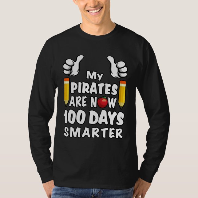 Camiseta 100 Days Of School Spirit Mascot  For Pirates Teac (Anverso)