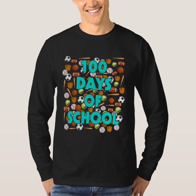 Camiseta 100 Days Of School Sports 100th Day Boys Students  (Anverso)