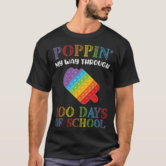 Camiseta 100 days of School Student Teacher Cute Poppin Ice (Anverso)