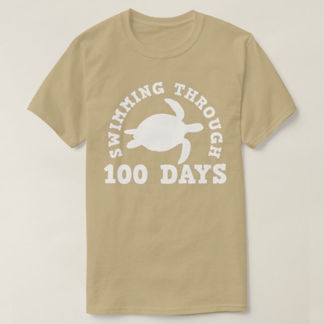 Camiseta 100 Days Of School Swimming Swimmer (Diseño del anverso)