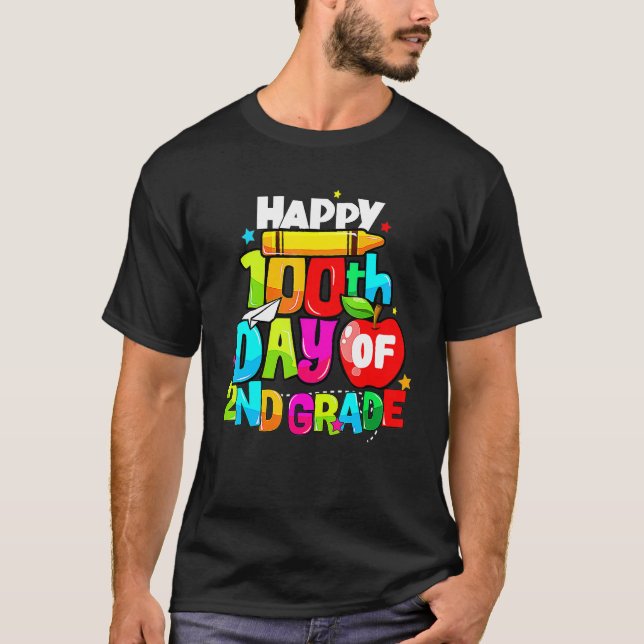 Camiseta 100 Days Of School Teacher 100th Day Of 2nd Grade (Anverso)