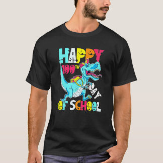 Camiseta 100 Days Of School Teacher And Student Trex Dinosa