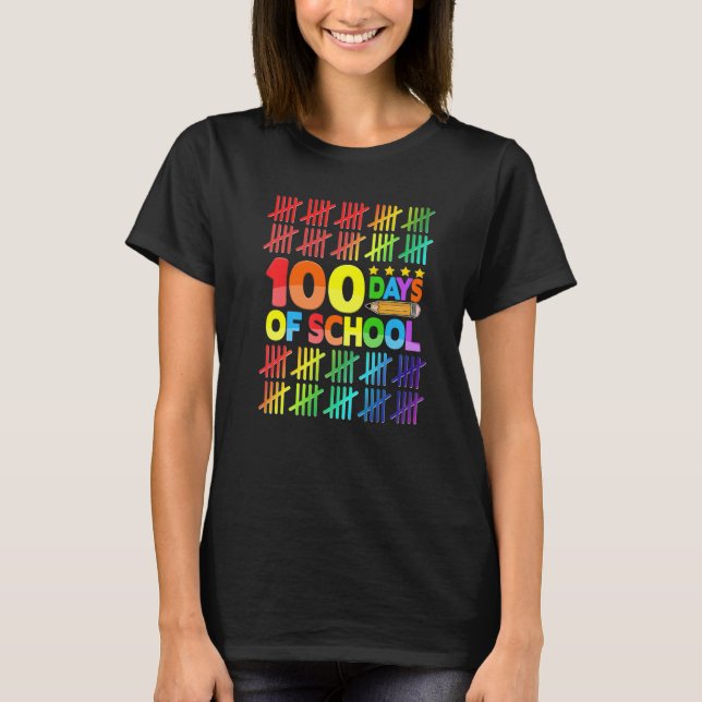 Camiseta 100 Days Of School Teacher Kids Happy 100th Day Of (Anverso)