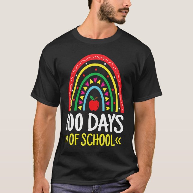 Camiseta 100 Days Of School Teacher Student Kids 100th Day  (Anverso)