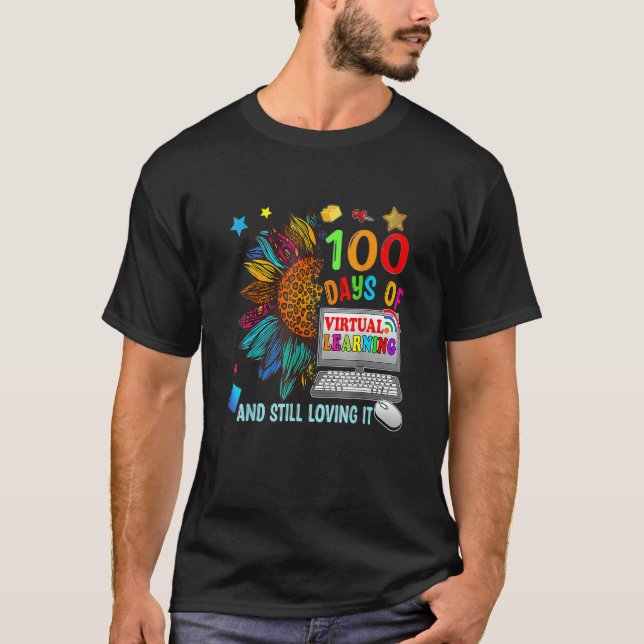 Camiseta 100 Days Of School Teacher Virtual Learning Still  (Anverso)