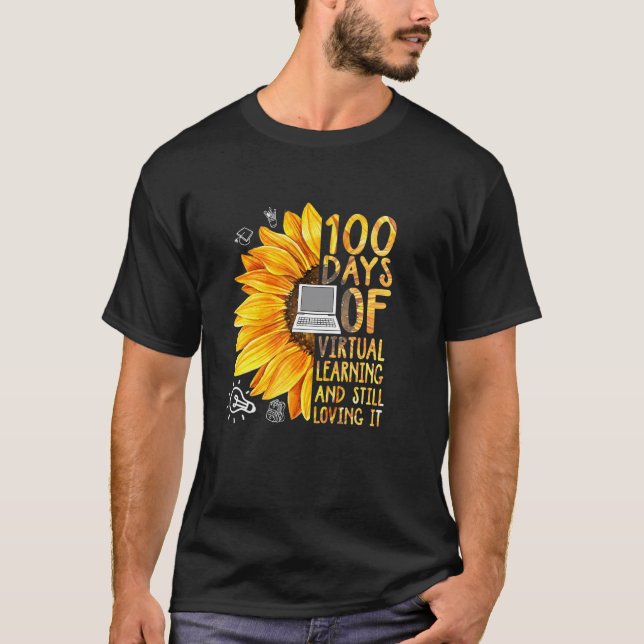Camiseta 100 Days of School Teacher Virtual Learning Still  (Anverso)