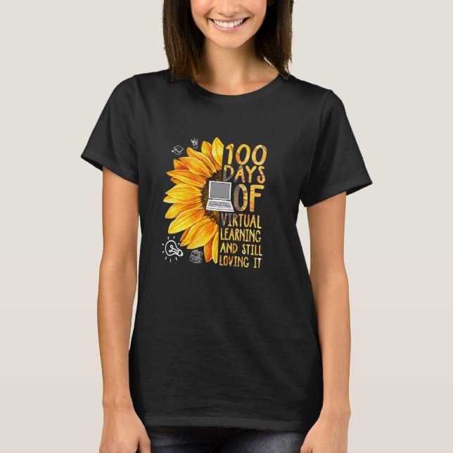 Camiseta 100 Days of School Teacher Virtual Learning Still  (Anverso)