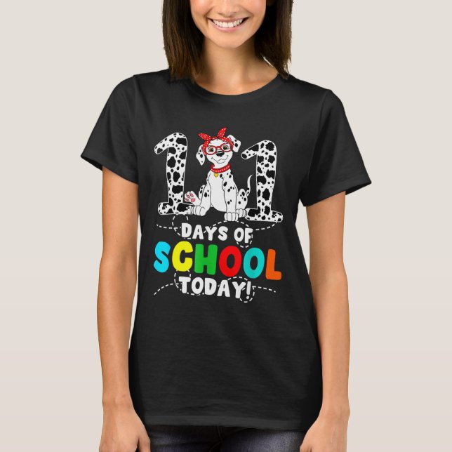 Camiseta 100 Days Of School Today Cute Dog Teacher Student  (Anverso)