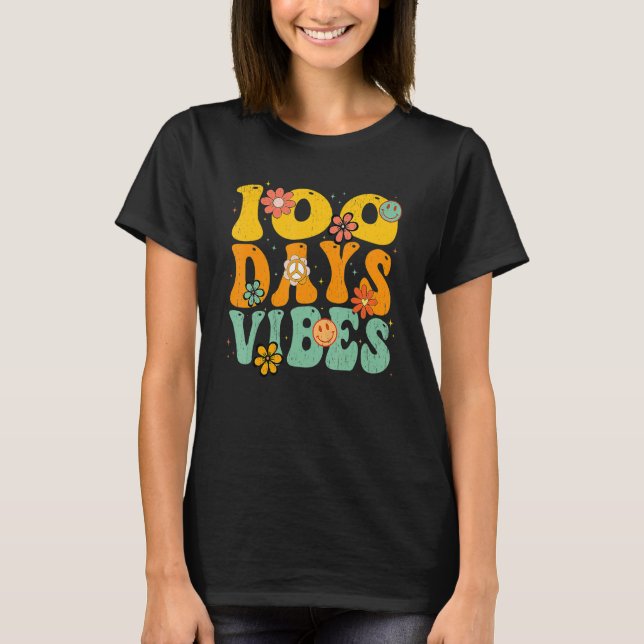 Camiseta 100 Days Of School Vibes 100th Day Of School Retro (Anverso)